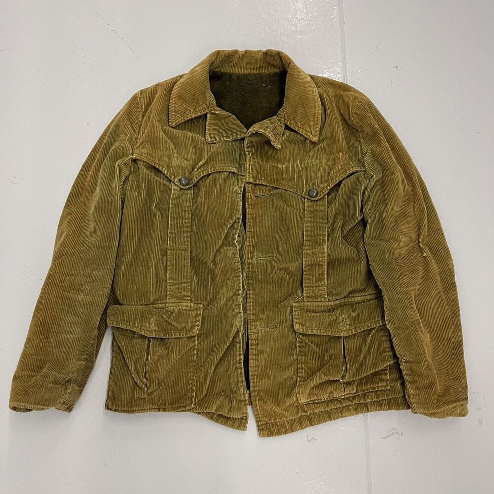 Vintage 60s Green/Beige Lined Corduroy Jacket